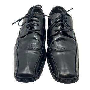 Giorgio Venturi 6214 Black Leather Upper Square Toe Derby Mens 8.5 Dress Shoes*